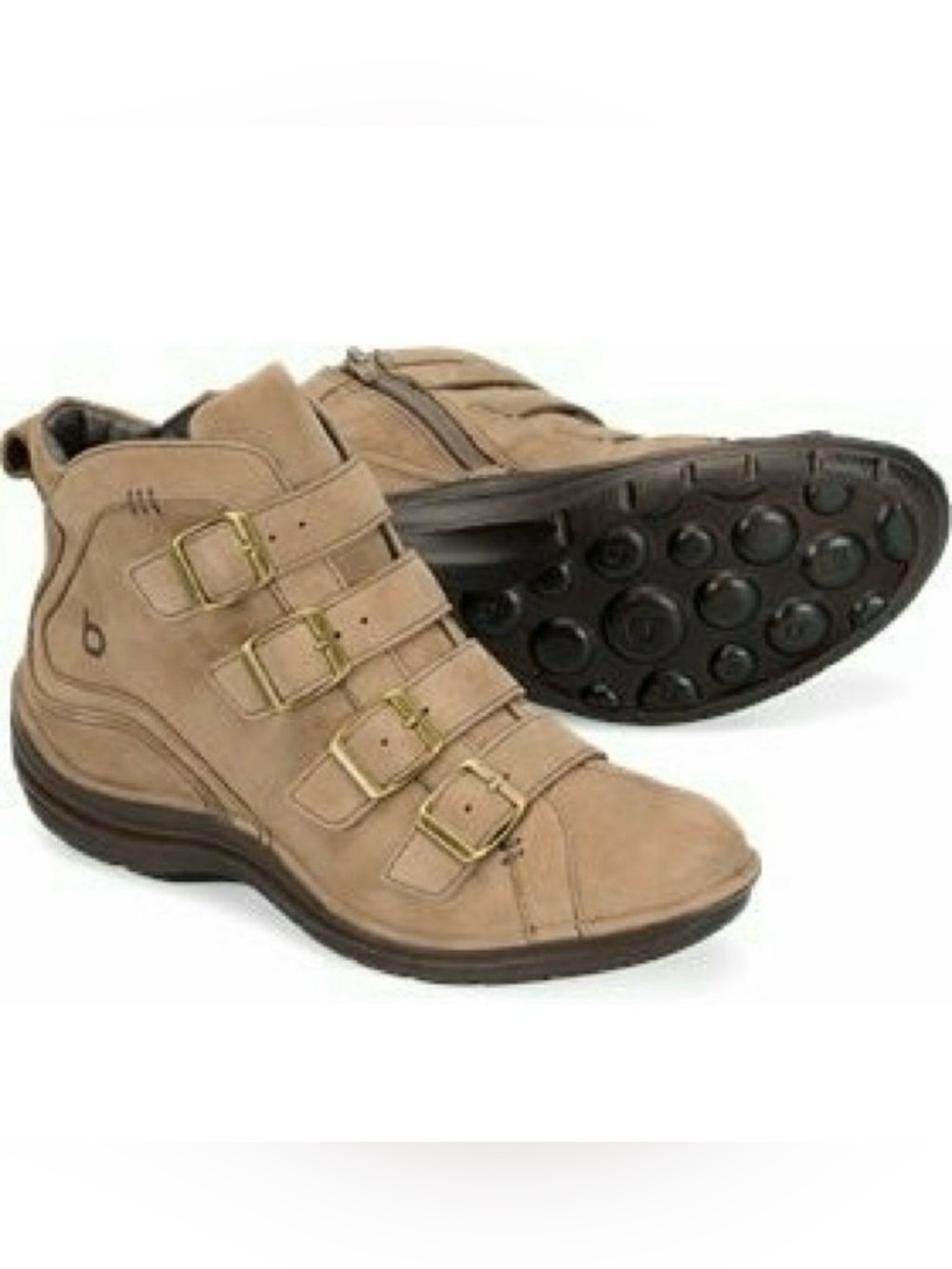 BIONICA Orion Suede Leather Buckle Boot In Stone Tan Fall Winter Comfort Shoes 8